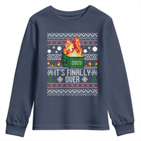 Funny Christmas Lil Dumpster Fire Youth Sweatshirt It Is Finally Over 2025 - Wonder Print Shop