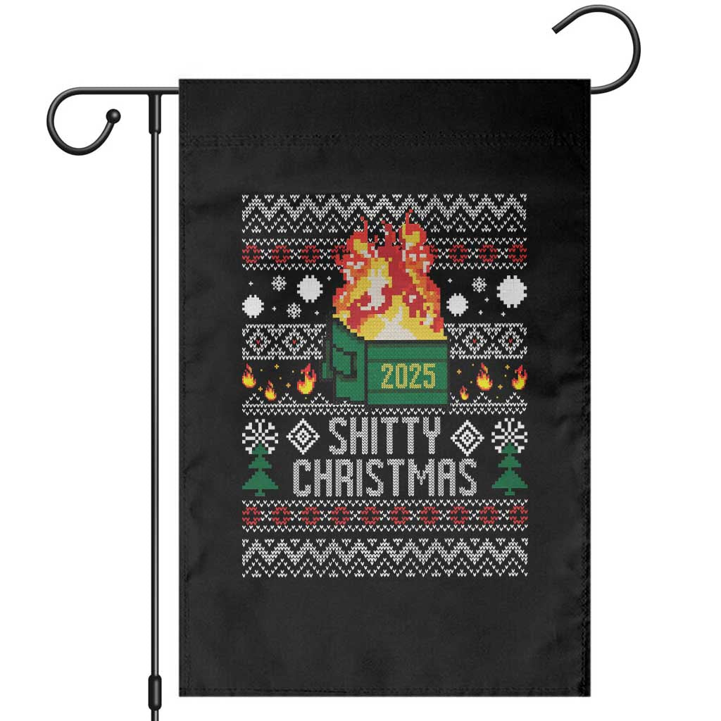 Funny Xmas Lil Dumpster Fire Garden Flag Shitty Christmas Festive Holiday - Wonder Print Shop