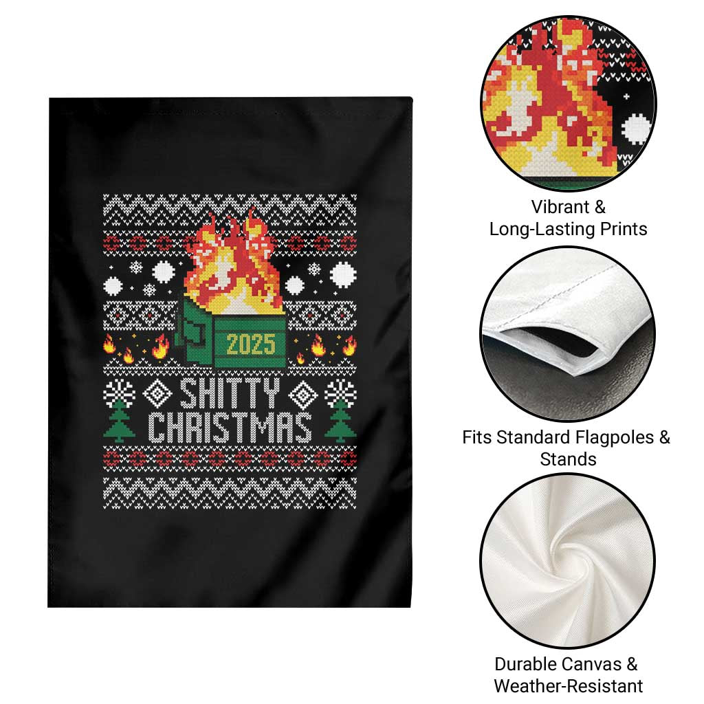 Funny Xmas Lil Dumpster Fire Garden Flag Shitty Christmas Festive Holiday - Wonder Print Shop