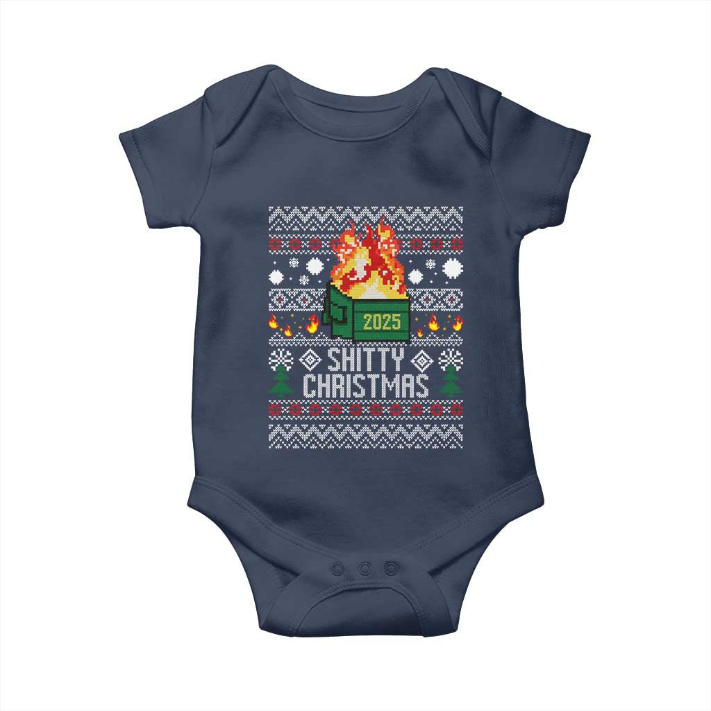 Funny Xmas Lil Dumpster Fire Baby Onesie Shitty Christmas Festive Holiday - Wonder Print Shop