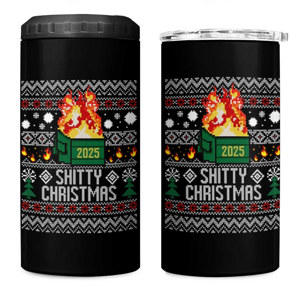 Funny Xmas Lil Dumpster Fire 4 in 1 Can Cooler Tumbler Shitty Christmas Festive Holiday - Wonder Print Shop
