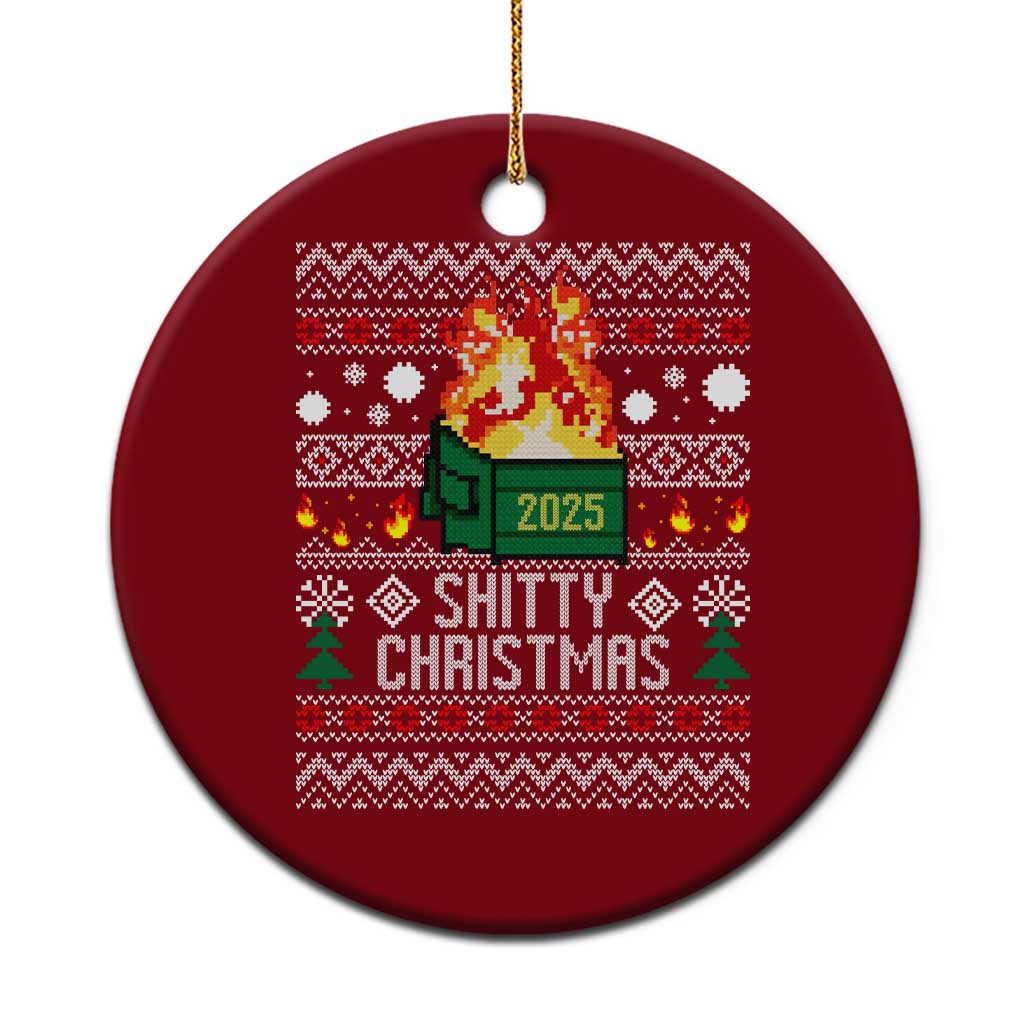 Funny Xmas Lil Dumpster Fire Ceramic Ornament Shitty Christmas Festive Holiday - Wonder Print Shop
