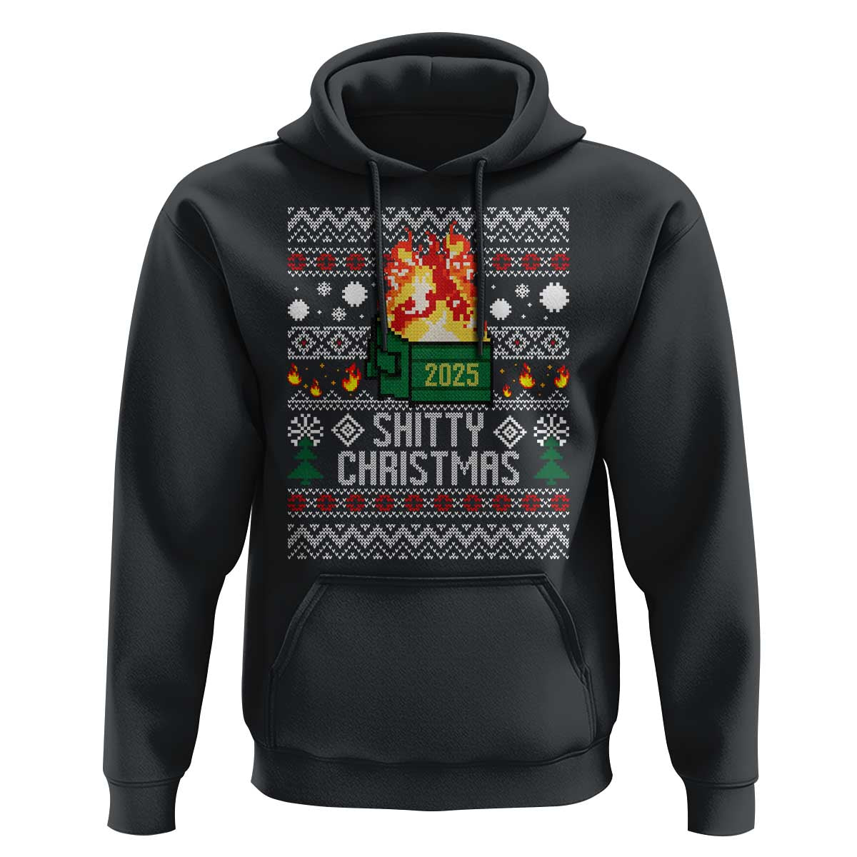 Funny Xmas Lil Dumpster Fire Hoodie Shitty Christmas Festive Holiday - Wonder Print Shop