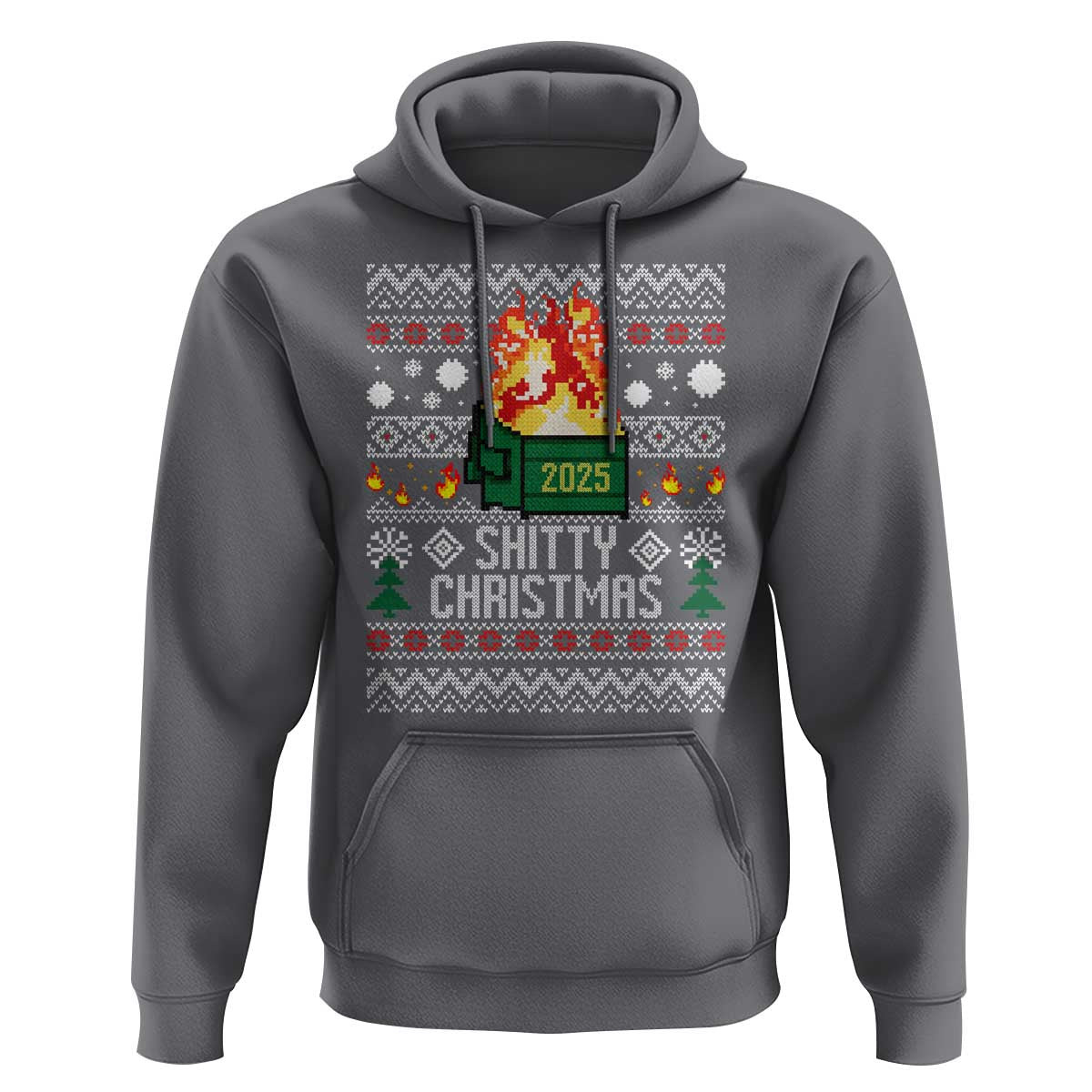 Funny Xmas Lil Dumpster Fire Hoodie Shitty Christmas Festive Holiday - Wonder Print Shop