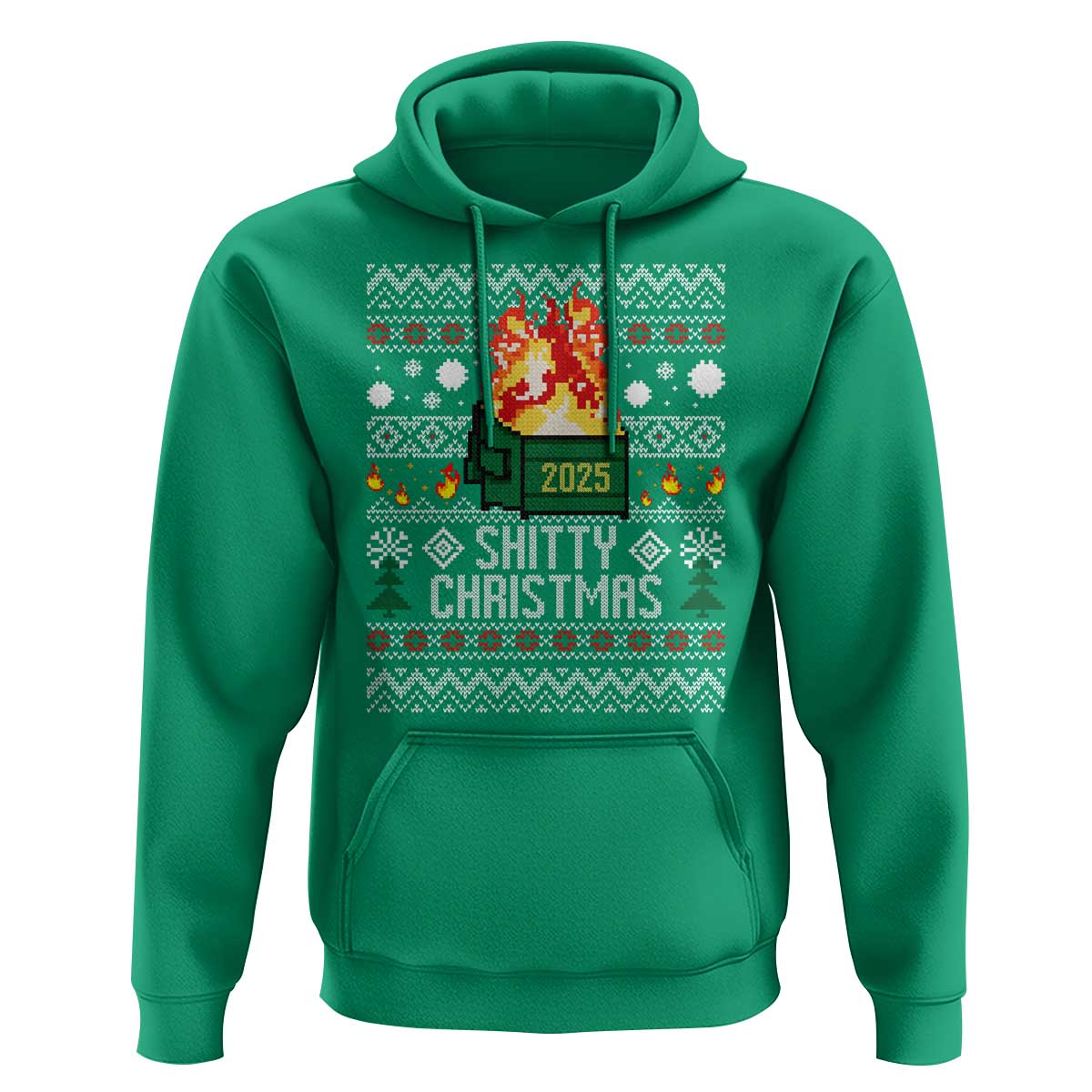 Funny Xmas Lil Dumpster Fire Hoodie Shitty Christmas Festive Holiday - Wonder Print Shop