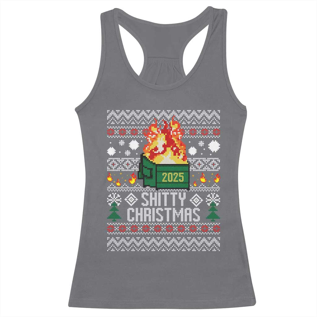 Funny Xmas Lil Dumpster Fire Racerback Tank Top Shitty Christmas Festive Holiday - Wonder Print Shop