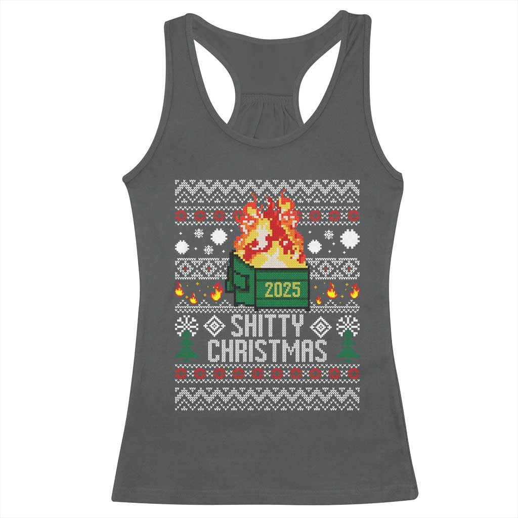 Funny Xmas Lil Dumpster Fire Racerback Tank Top Shitty Christmas Festive Holiday - Wonder Print Shop