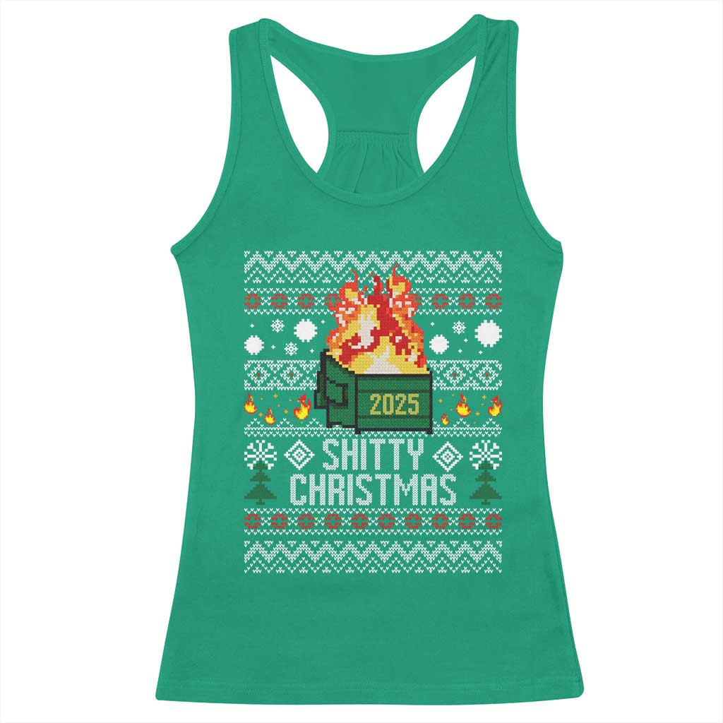 Funny Xmas Lil Dumpster Fire Racerback Tank Top Shitty Christmas Festive Holiday - Wonder Print Shop