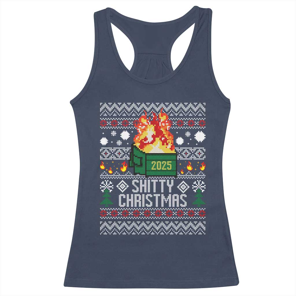 Funny Xmas Lil Dumpster Fire Racerback Tank Top Shitty Christmas Festive Holiday - Wonder Print Shop