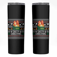 Funny Xmas Lil Dumpster Fire Skinny Tumbler Shitty Christmas Festive Holiday - Wonder Print Shop