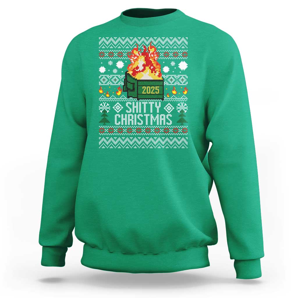 Funny Xmas Lil Dumpster Fire Sweatshirt Shitty Christmas Festive Holiday - Wonder Print Shop