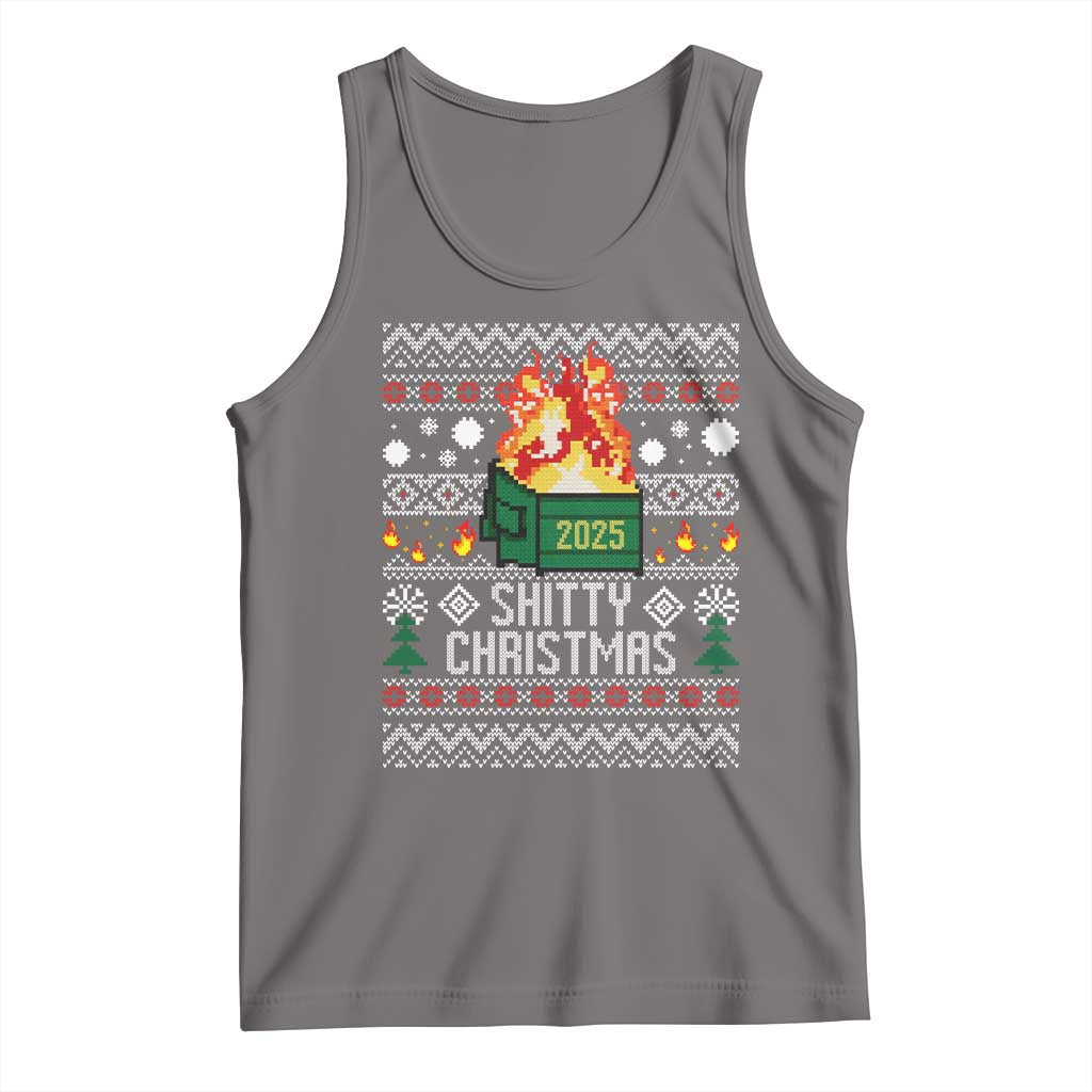 Funny Xmas Lil Dumpster Fire Tank Top Shitty Christmas Festive Holiday - Wonder Print Shop