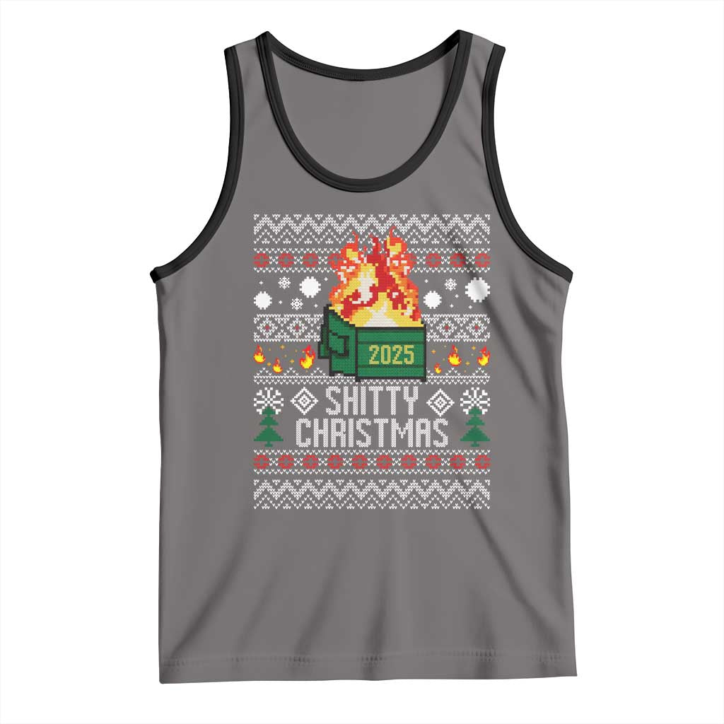Funny Xmas Lil Dumpster Fire Tank Top Shitty Christmas Festive Holiday - Wonder Print Shop