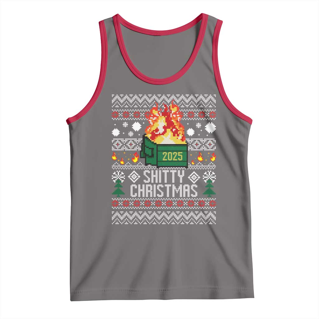 Funny Xmas Lil Dumpster Fire Tank Top Shitty Christmas Festive Holiday - Wonder Print Shop