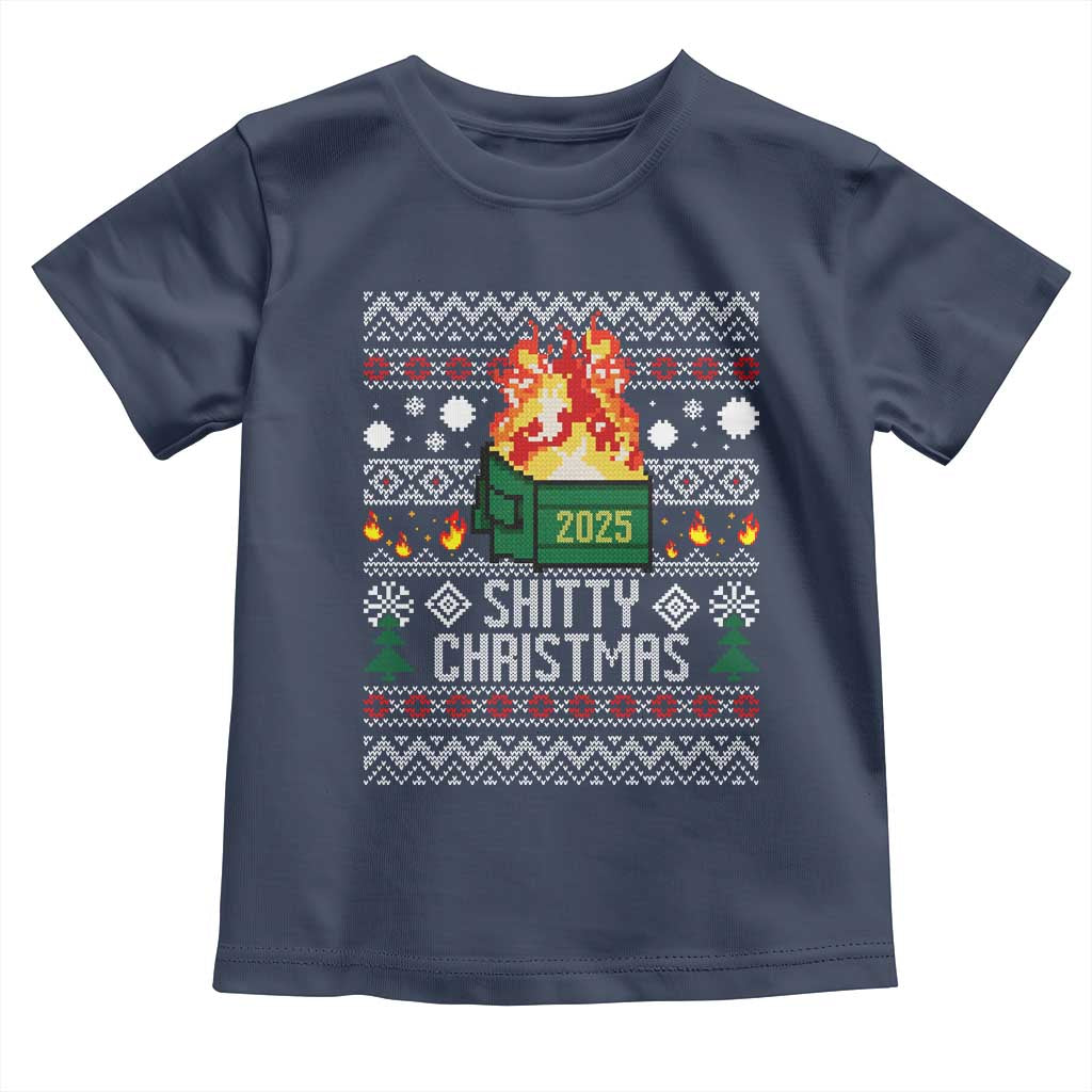Funny Xmas Lil Dumpster Fire Toddler T Shirt Shitty Christmas Festive Holiday - Wonder Print Shop