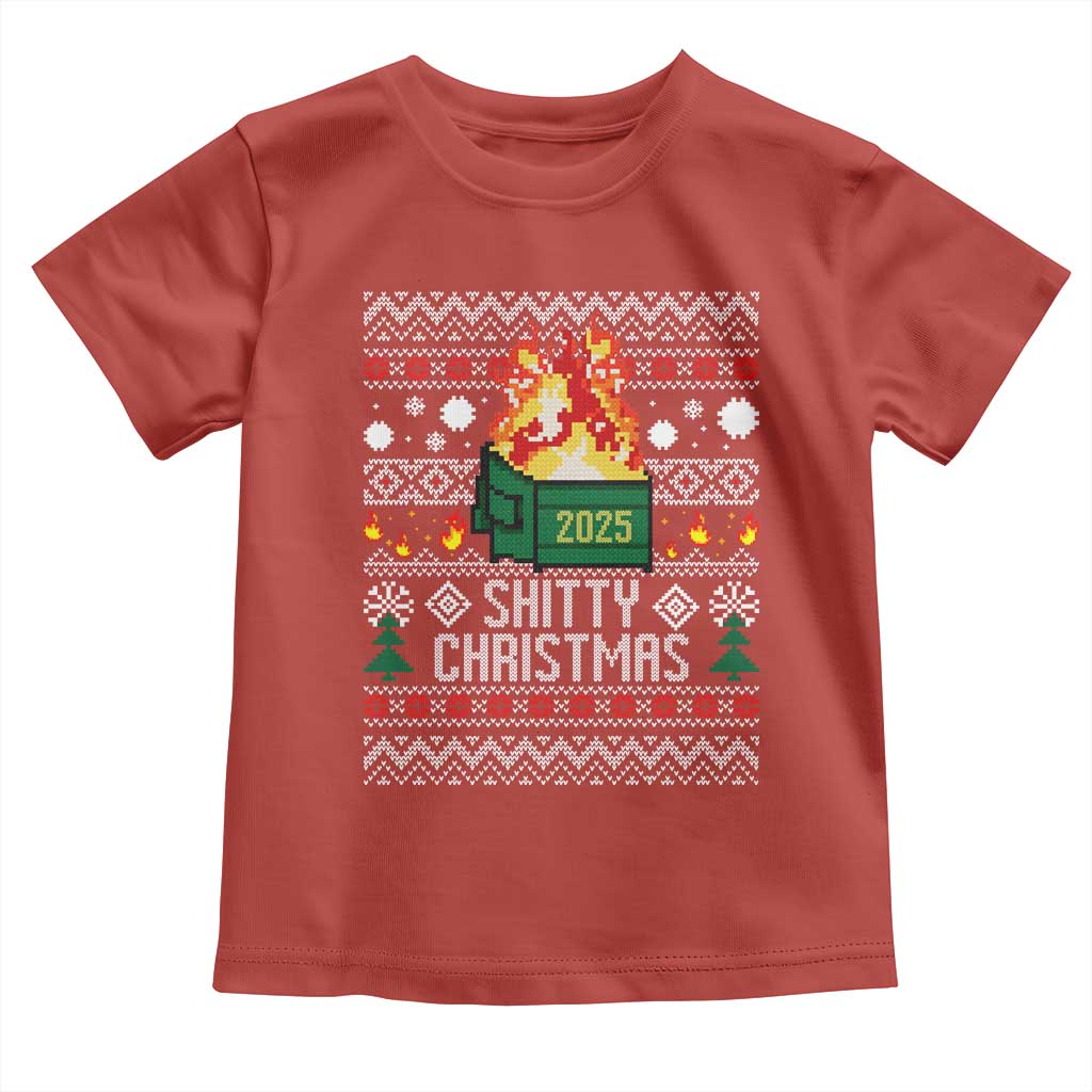 Funny Xmas Lil Dumpster Fire Toddler T Shirt Shitty Christmas Festive Holiday - Wonder Print Shop