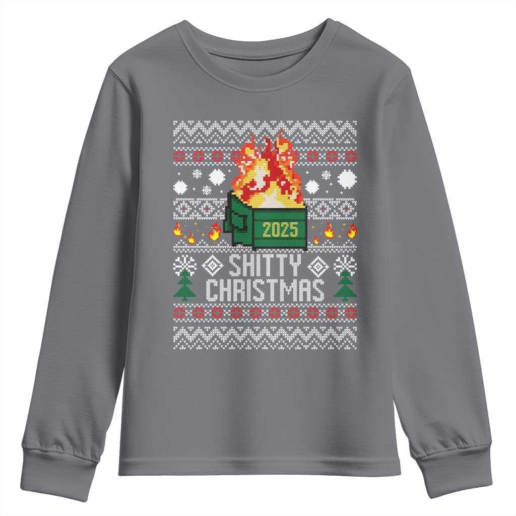 Funny Xmas Lil Dumpster Fire Youth Sweatshirt Shitty Christmas Festive Holiday - Wonder Print Shop