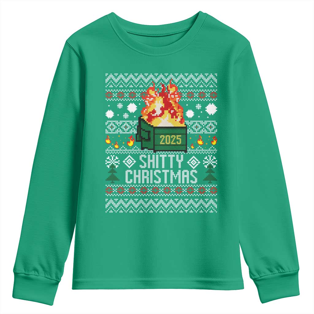 Funny Xmas Lil Dumpster Fire Youth Sweatshirt Shitty Christmas Festive Holiday - Wonder Print Shop