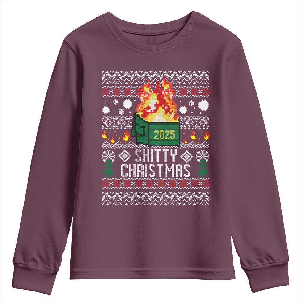 Funny Xmas Lil Dumpster Fire Youth Sweatshirt Shitty Christmas Festive Holiday - Wonder Print Shop