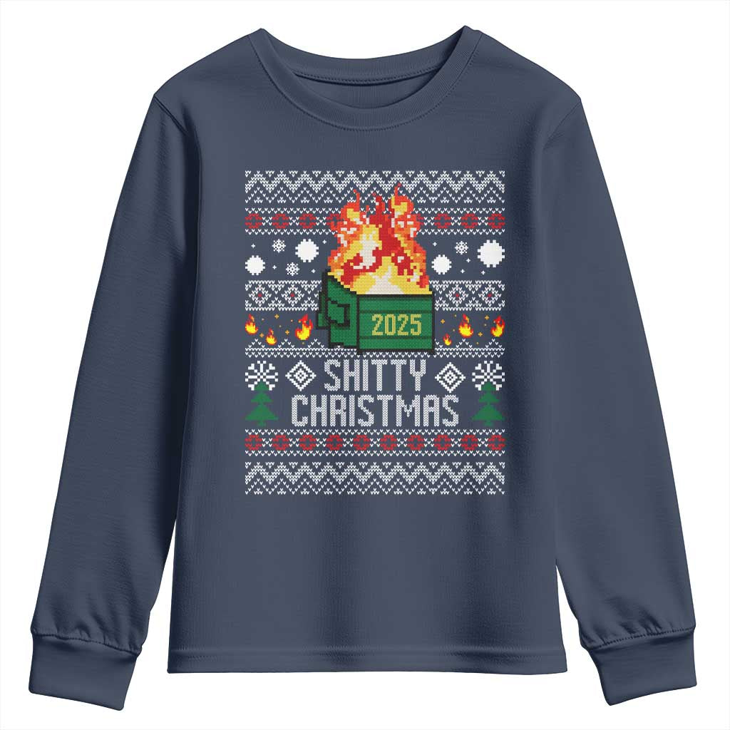 Funny Xmas Lil Dumpster Fire Youth Sweatshirt Shitty Christmas Festive Holiday - Wonder Print Shop
