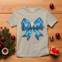 Jesus God Nativity Scene Coquette Bow Christmas T Shirt - Wonder Print Shop