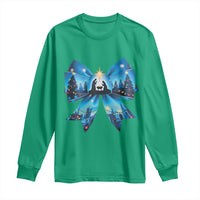 Jesus God Nativity Scene Coquette Bow Christmas Long Sleeve Shirt