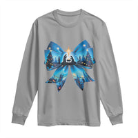 Jesus God Nativity Scene Coquette Bow Christmas Long Sleeve Shirt