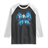Jesus God Nativity Scene Coquette Bow Christmas Raglan Shirt - Wonder Print Shop