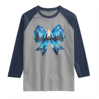 Jesus God Nativity Scene Coquette Bow Christmas Raglan Shirt - Wonder Print Shop