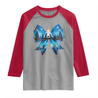Jesus God Nativity Scene Coquette Bow Christmas Raglan Shirt - Wonder Print Shop