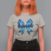 Jesus God Nativity Scene Coquette Bow Christmas T Shirt For Women - Wonder Print Shop