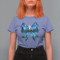 Jesus God Nativity Scene Coquette Bow Christmas T Shirt For Women - Wonder Print Shop