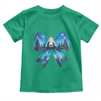 Jesus God Nativity Scene Coquette Bow Christmas Toddler T Shirt