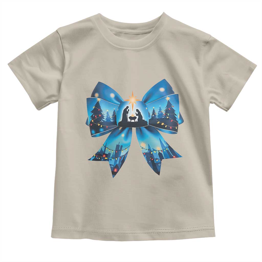 Jesus God Nativity Scene Coquette Bow Christmas Toddler T Shirt