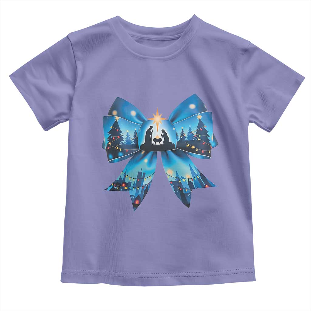 Jesus God Nativity Scene Coquette Bow Christmas Toddler T Shirt