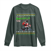 Funny Christmas Santa Godzilla Long Sleeve Shirt You Better Watch Out Santazilla Is Coming To Town