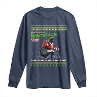Funny Christmas Santa Godzilla Long Sleeve Shirt You Better Watch Out Santazilla Is Coming To Town
