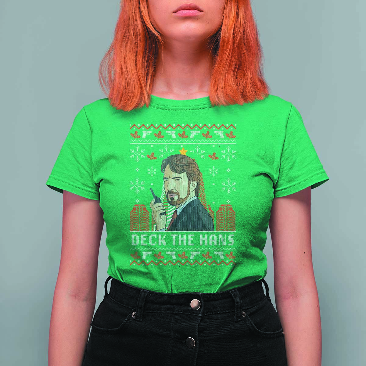 Funny Christmas Nakatomi Plaza T Shirt For Women Deck The Hans - Wonder Print Shop