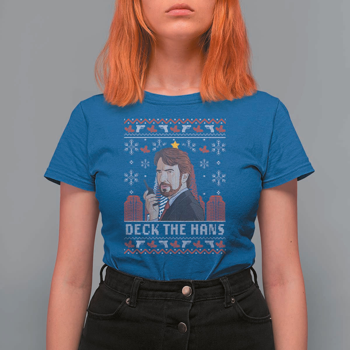 Funny Christmas Nakatomi Plaza T Shirt For Women Deck The Hans - Wonder Print Shop