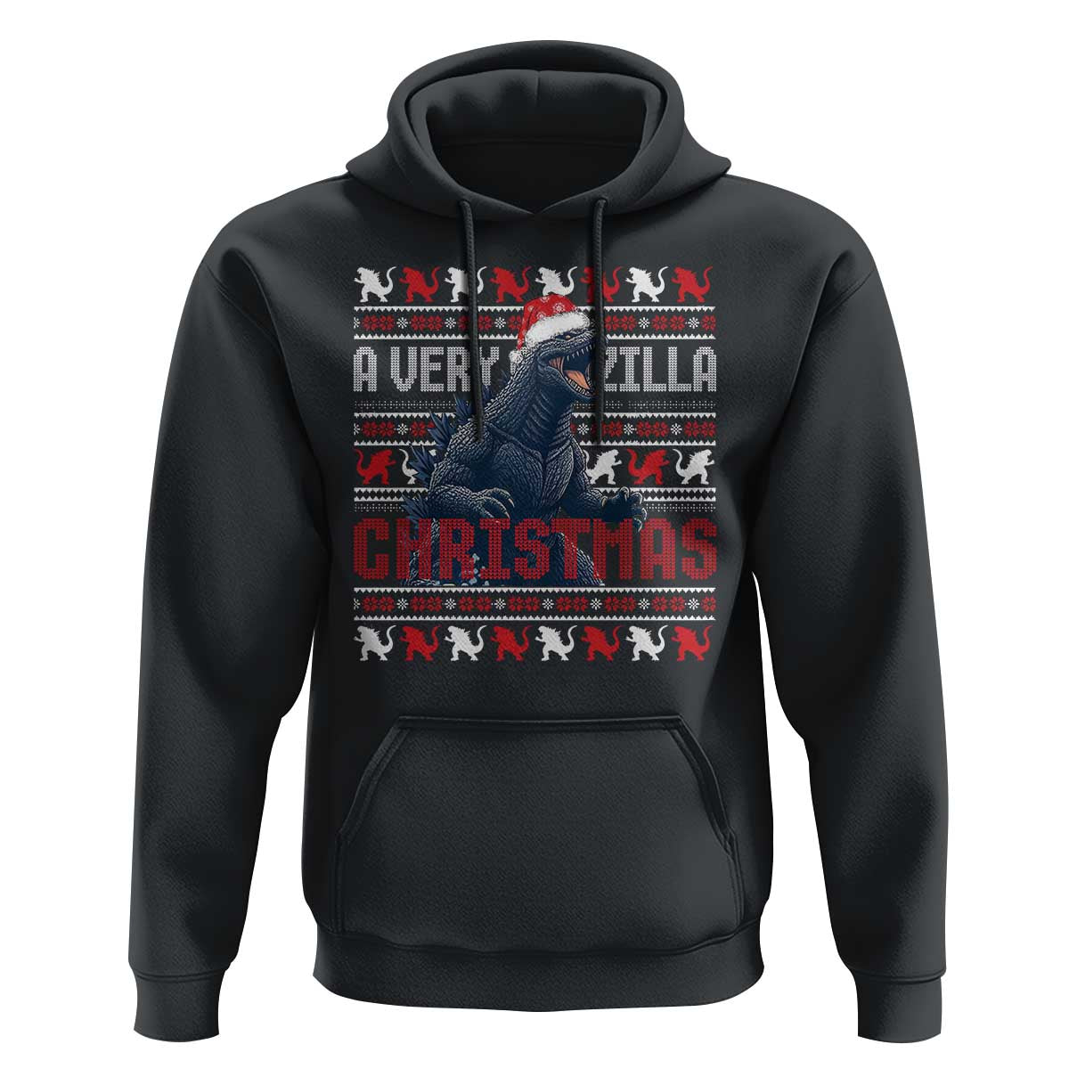 Funny Christmas Santa Godzilla Hoodie A Very Godzilla Xmas Japanese Monster