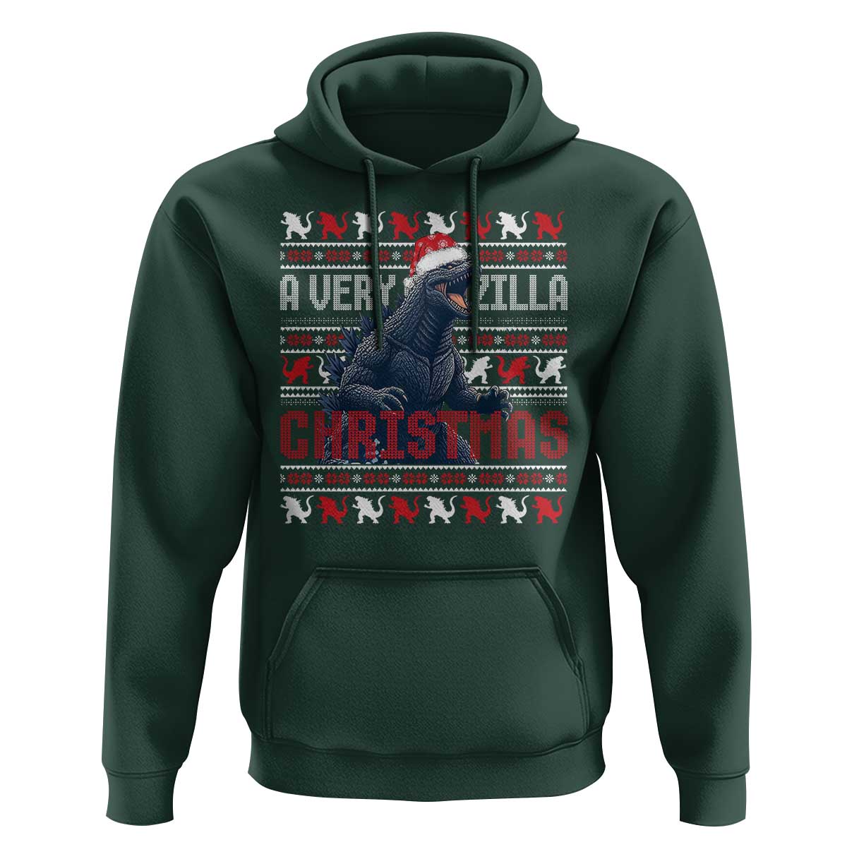 Funny Christmas Santa Godzilla Hoodie A Very Godzilla Xmas Japanese Monster