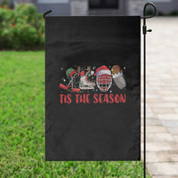 Funny Christmas Ice Hockey Garden Flag Tis The Season Santa Elf Hat Hockey Equipment - Wonder Print Shop