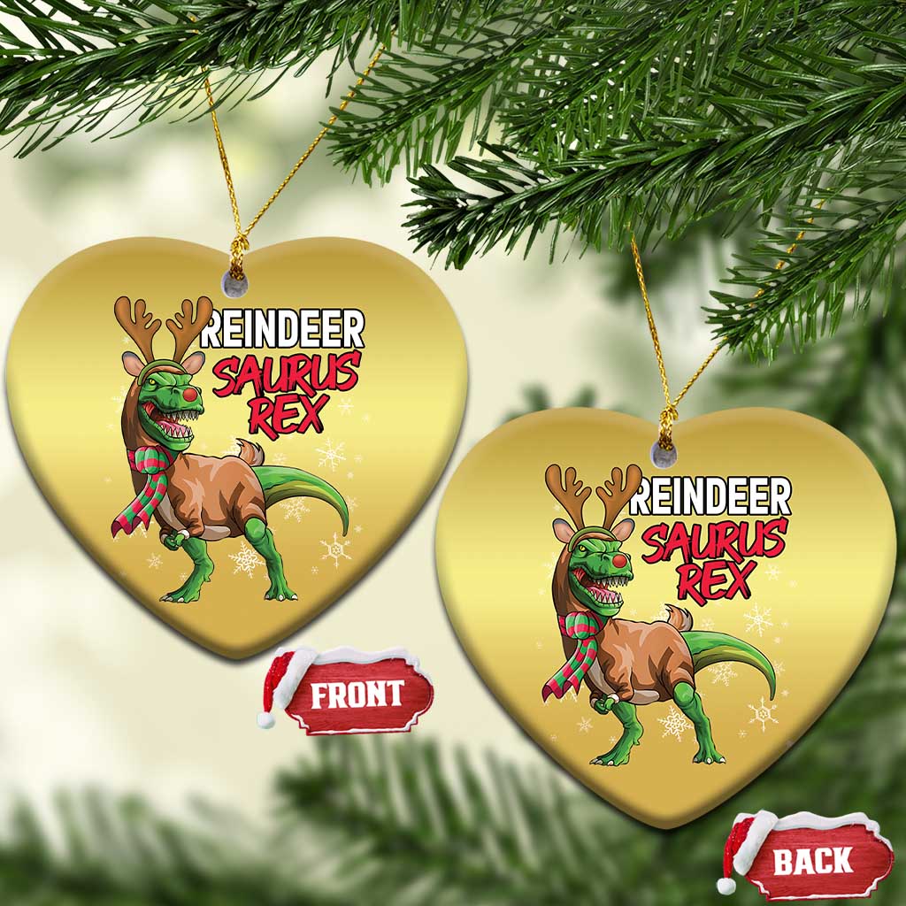 Funny Xmas Rex Dinosaur Christmas Ornament Reindeer Saurus Rex Xmas Dinosaur - Wonder Print Shop