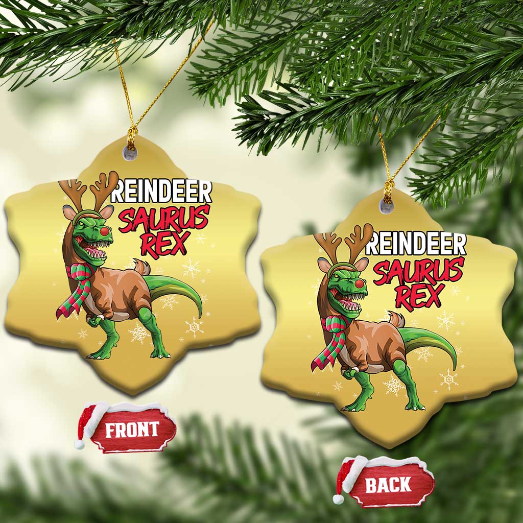 Funny Xmas Rex Dinosaur Christmas Ornament Reindeer Saurus Rex Xmas Dinosaur - Wonder Print Shop