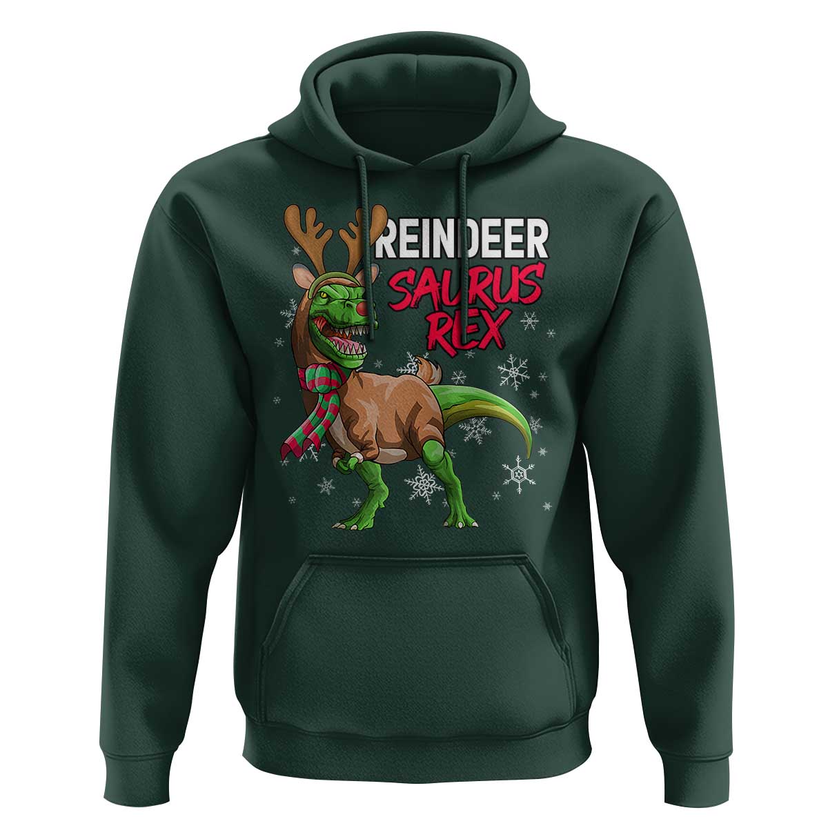 Funny Christmas Rex Dinosaur Hoodie Reindeer Saurus Rex Xmas Dinosaur