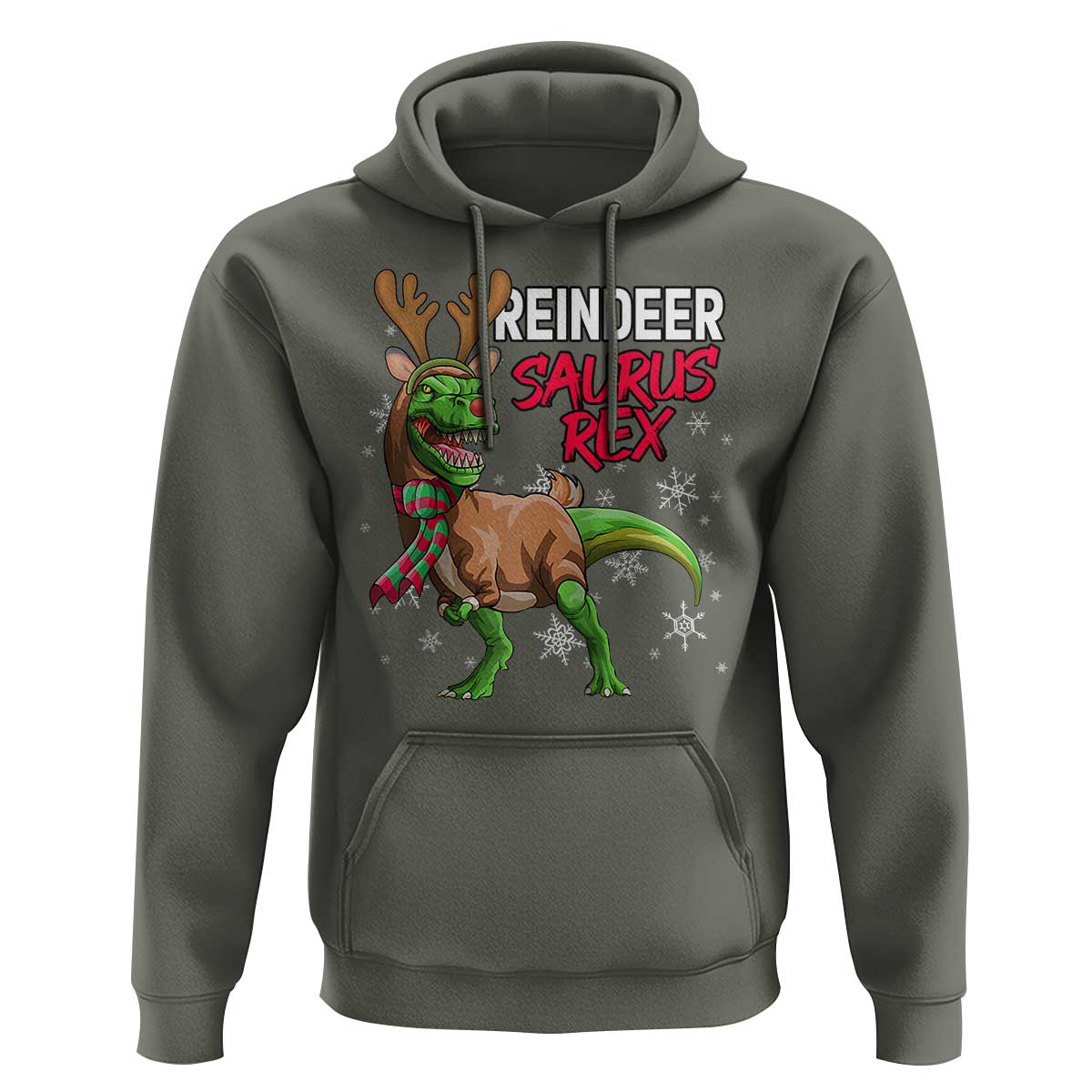 Funny Christmas Rex Dinosaur Hoodie Reindeer Saurus Rex Xmas Dinosaur