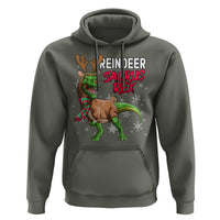 Funny Christmas Rex Dinosaur Hoodie Reindeer Saurus Rex Xmas Dinosaur