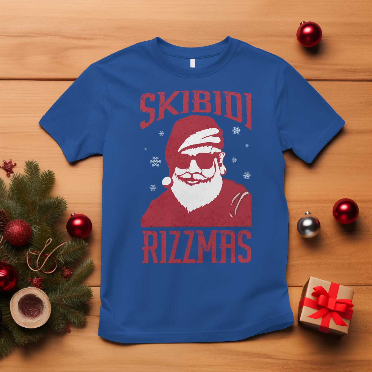 Funny Christmas Santa T Shirt Skibidi Rizzmas Vintage Charisma Rizz Santa Claus - Wonder Print Shop