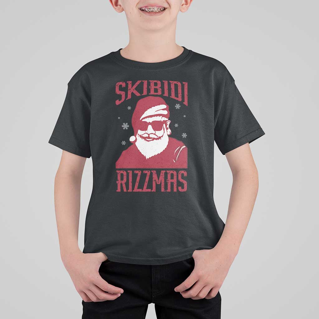 Funny Christmas Santa T Shirt For Kid Skibidi Rizzmas Vintage Charisma Rizz Santa Claus - Wonder Print Shop
