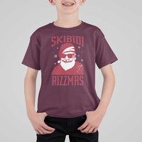 Funny Christmas Santa T Shirt For Kid Skibidi Rizzmas Vintage Charisma Rizz Santa Claus - Wonder Print Shop